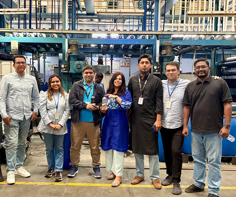 The Viridis team at a textile mill in Bangladesh