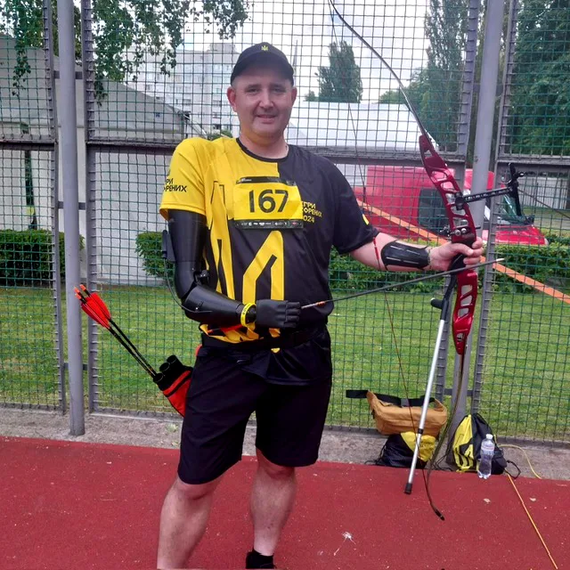 With a prosthetic arm, Andriy Kramar has been able to resume his favourite activities, such as fishing and riding a quad bike.