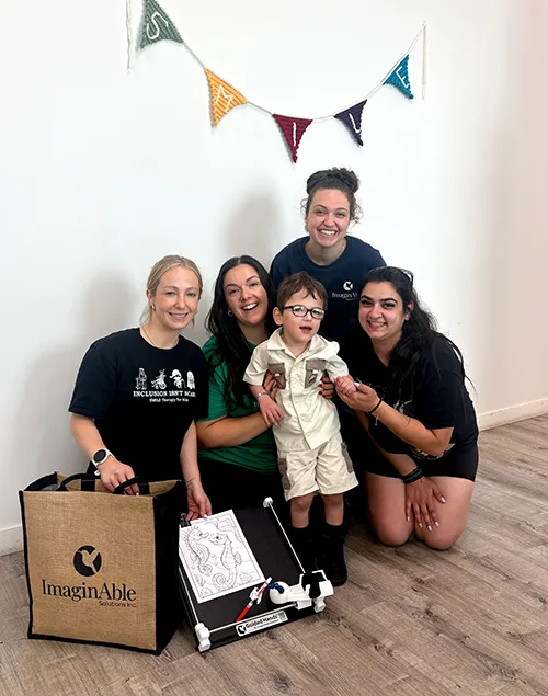 Maria Panayiotou’s son George started using ImaginAble Solutions’ device two years ago to help strengthen his muscles and improve his range of motion